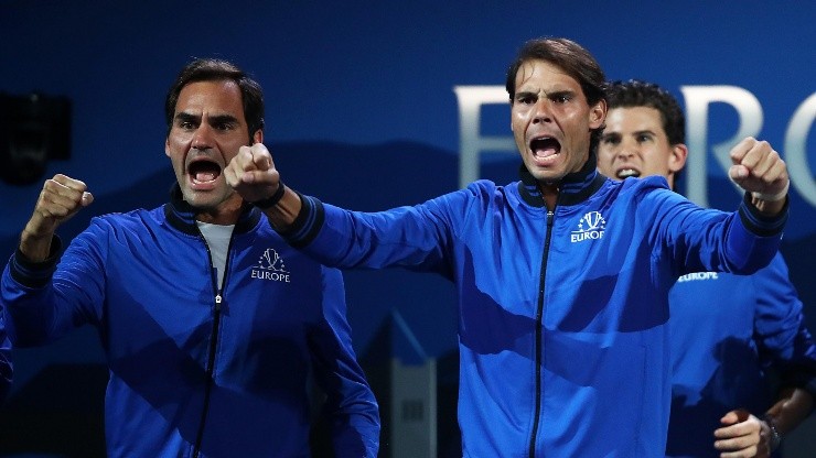 Roger Federer y Rafa Nadal en la Laver Cup 2019
