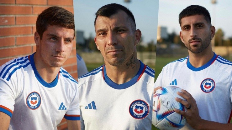 Montes, Medel, Maripán y varias otras figuras modelaron la nueva camiseta blanca de Chile.