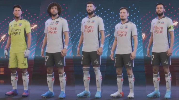 Así lucen Brayan Cortés, Maximiliano Falcón, Juan Martín Lucero, Leonardo Gil y Gabriel Suazo junto a Colo Colo en el FIFA 23.