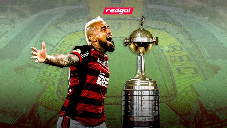 Arturo Vidal y Erick Pulgar campeones de Copa Libertadores 2022 con Flamengo.