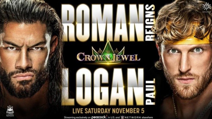 Roman Reigns y Logan Paul animarán el evento central de Crown Jewel 2022.
