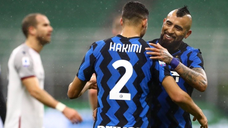 Vidal y Hakimi compartieron camarín en el Inter de Milán