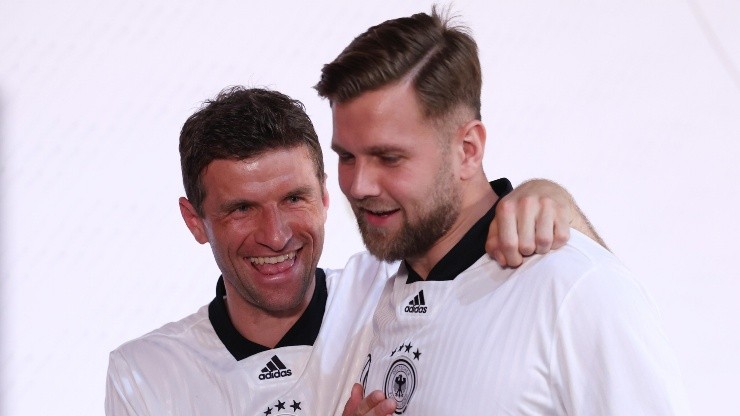 Müller y Füllkrug fueron juntos a la conferencia de prensa alemana.