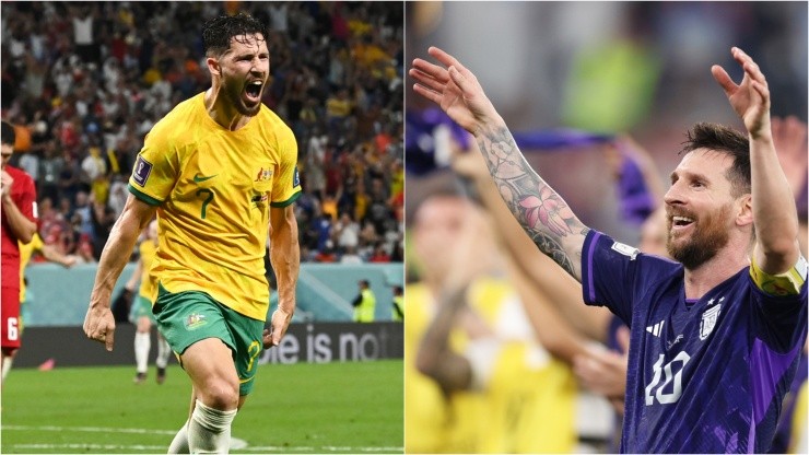 Matthew Leckie y Lionel Messi, las figuras de Australia y Argentina, respectivamente.