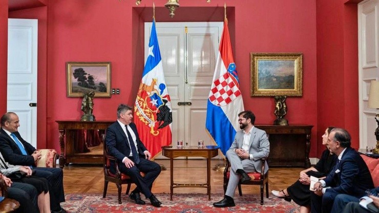 El presidente de Croacia está visitando Chile
