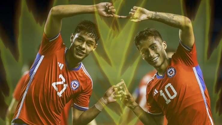 La fusión de Assadi y Osorio en el festejo del gol de la Roja sub 20.