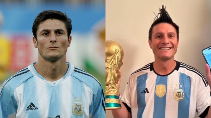 Javier Zanetti pagó su apuesta al ver a Argentina campeón del mundo.