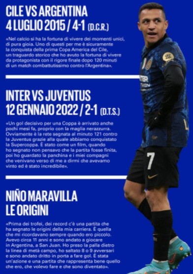 Alexis y su diálogo con la revista del Inter de Milán previo al duelo contra Roma.