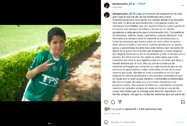 La despedida de Daniel González de Santiago Wanderers.