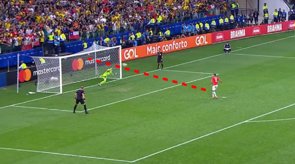 Eduardo Vargas (2-2): Potente remate al centro del arco