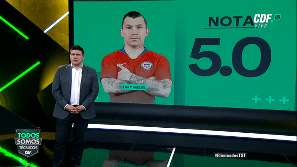 Gary Medel (5,0) | “Está a la altura, mejoró bastante, hoy la parte defensiva no estuvo bien pero él se salva”.
