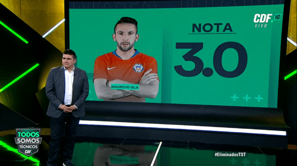 Mauricio Isla (3,0) | “No jugó bien. No pasó en el primer tiempo, no defendió. No hizo daño cuando fue arriba”.