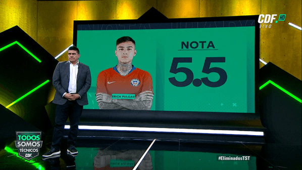 Érick Pulgar (5,5) | “Estuvo a la altura, en general en la Copa. Tuvo problemas porque quedó solo, pero estuvo a la altura. Fue el jugador y la renovación”.