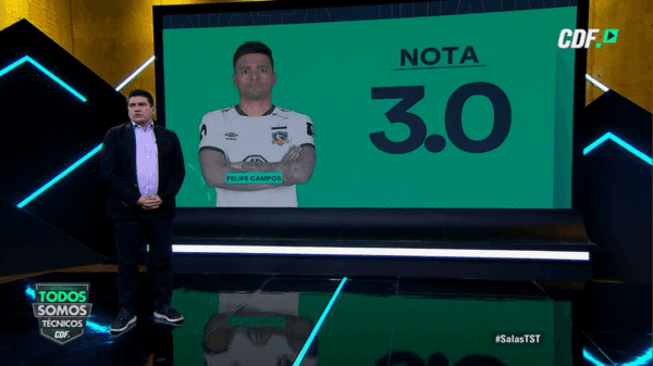 Felipe Campos: 3,0 | “Gaete se floreó con él ahí. Y eso que se desgarró. Pasó toda la noche por ahí”.