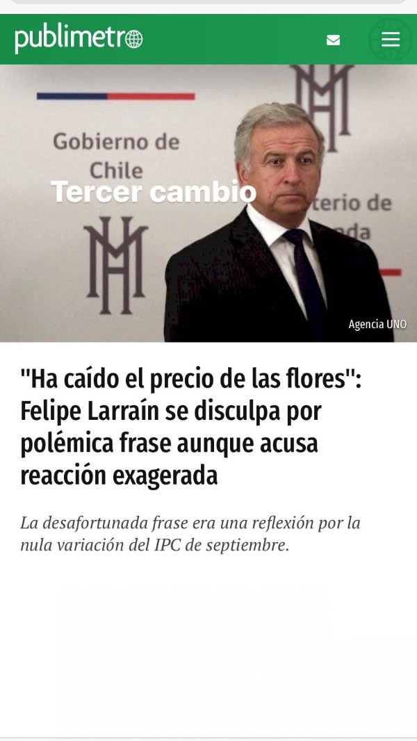 También pidió la cabeza de Felipe Larraín, ministro de Hacienda que dio como buena noticia que bajaron las flores “para los románticos”.