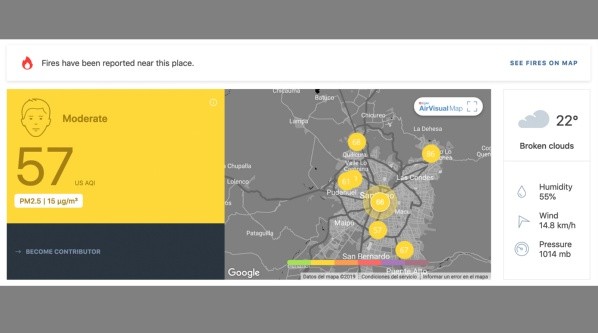 Este es el índice de Santiago de este lunes 11 de noviembre.