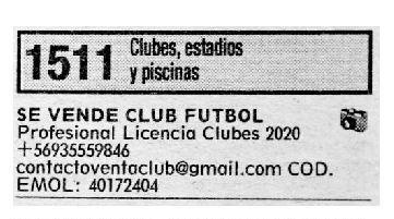 El anuncio publicado en El Mercurio