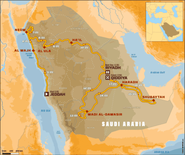 El recorrido del Dakar 2020