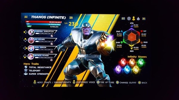 Thanos con las Gemas del Infinito