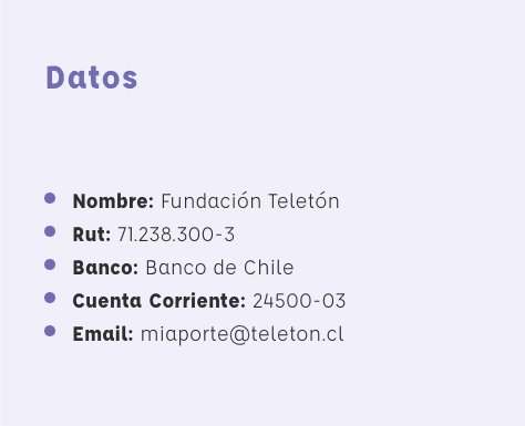 Los datos que necesitas para aportar a la cuenta de la Teletón