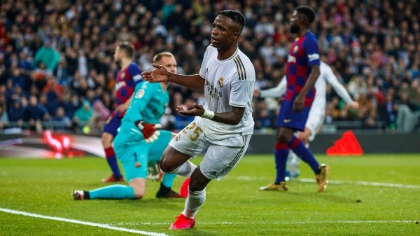 Vinicius marcó un gol en el último clásico ante el Barça