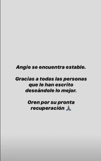 Este fue el último mensaje en la cuenta de Instagram de Angie Jibaja