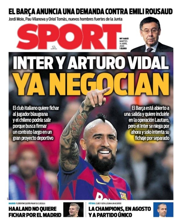 Portada de Sport con Arturo Vidal como protagonista