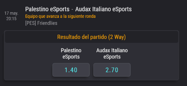 Las cuotas para este partido del Torneo Entel eSports. (Foto: Coolbet).