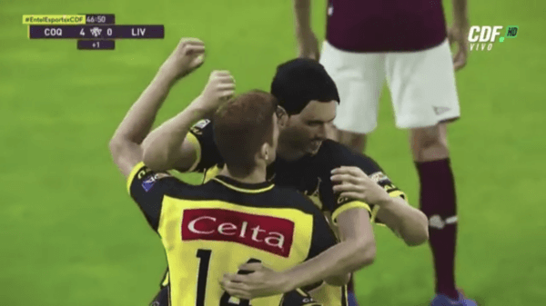 Pantallazo del partido que se disputó, pero que quedó anulado.