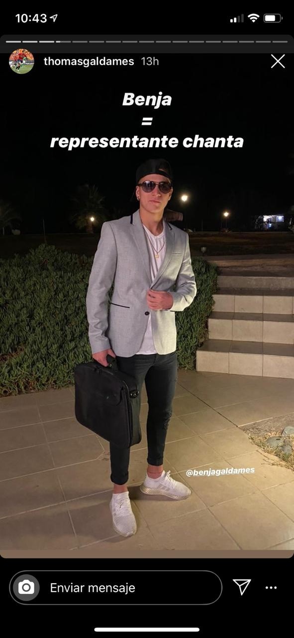 Benjamín Galdames como representante chanta