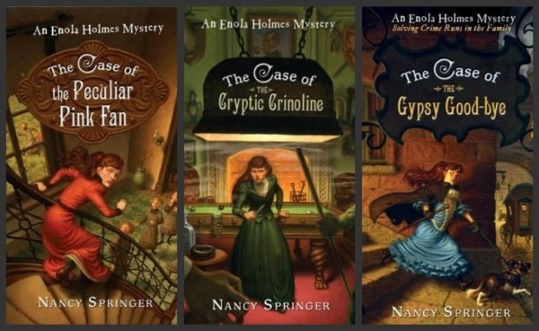 Algunos de los títulos de la saga de Enola Holmes que quedaron a disposición de Netflix.