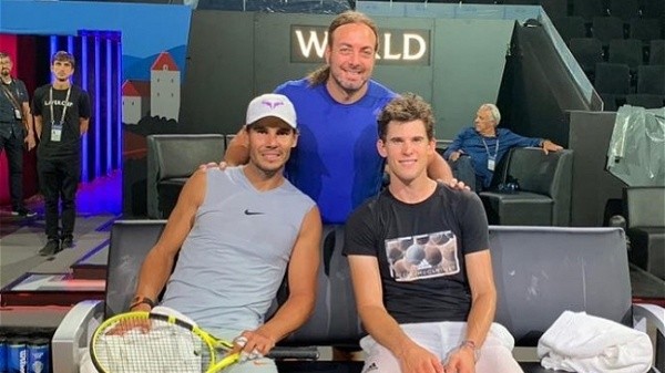 Massú junto a Nadal y su pupilo, Thiem. (FOTO: Internet)