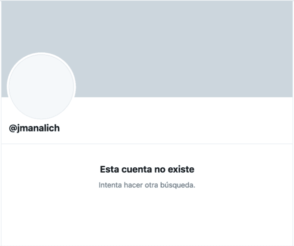 Así está la cuenta en Twitter del ministro Mañalich.