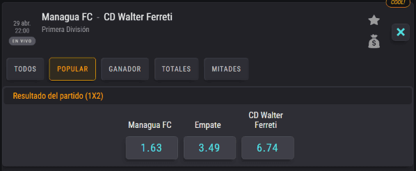 Estas son las cuotas para que te la juegues en el partido. (Foto: Coolbet).
