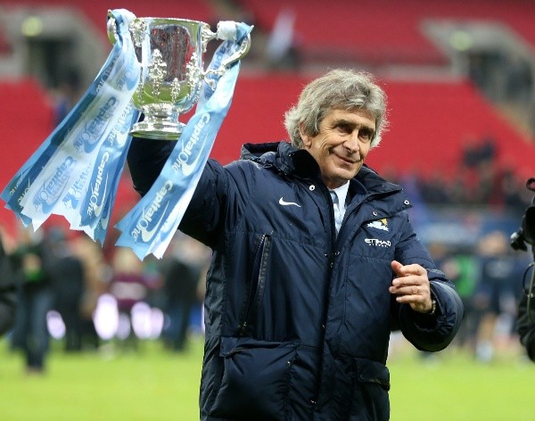 Pellegrini levantó tres trofeos con el Manchester City