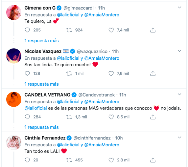 A Lali Espósito le llovió el apoyo.