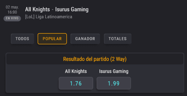 Las cuotas para que te la juegues en la gran final de la Liga Latinoamérica de League of Legends. (Foto: Coolbet)
