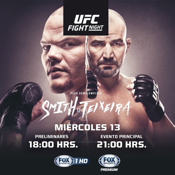 El afiche principal para el UFC Fight Night de este miércoles. (Foto: Fox Sports)