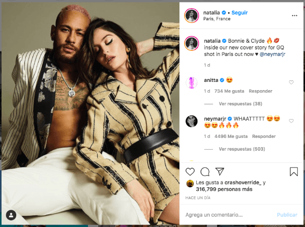 La publicación de Natalia Barulich en Instagram, que prácticamente confirma su relación con Neymar Jr.