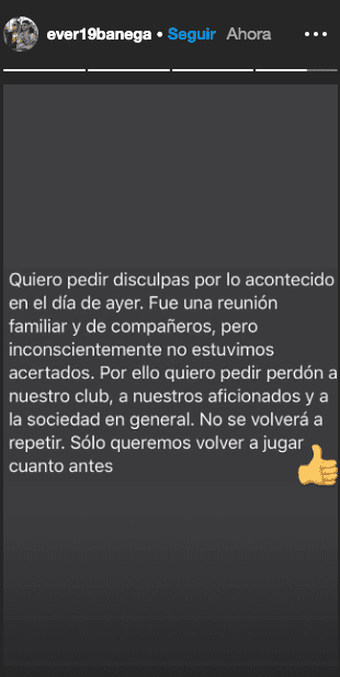 Storie de Éver Banega en Instagram