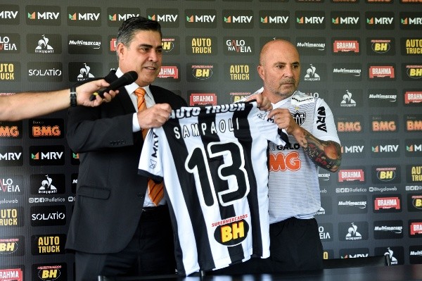 La presentación de Jorge Sampaoli en Atlético Mineiro, donde reemplazó a Rafael Dudamel - Getty
