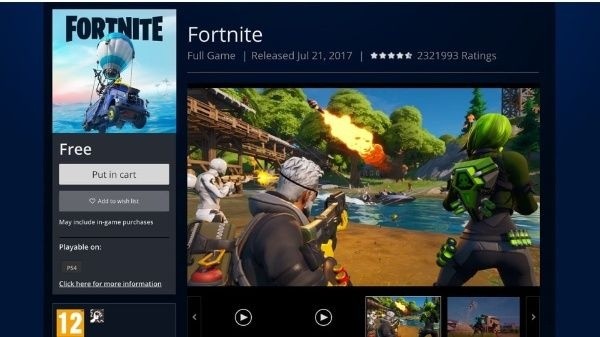 El nuevo ícono de Fortnite en la PS Store.