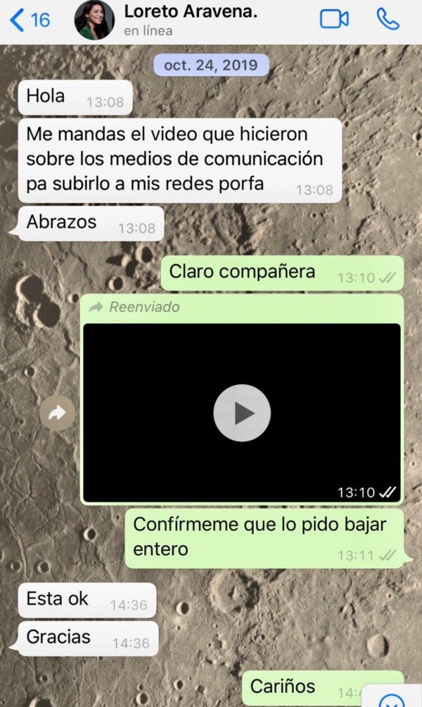 Detalles de la respuesta de Héctor Morales a la reacción de Loreto Aravena.