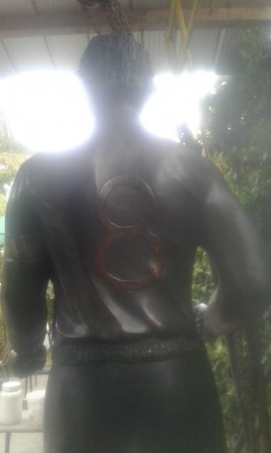 La estatua para Chamaco Valdés. (Fotos: Sebastián Olivares/Radio Cooperativa)