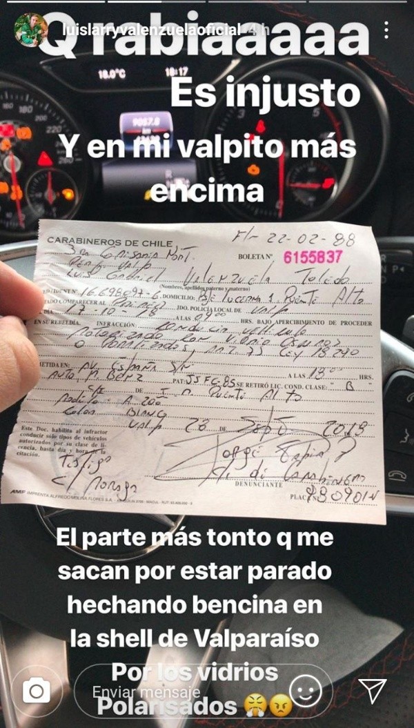 El parte de Larry Valenzuela