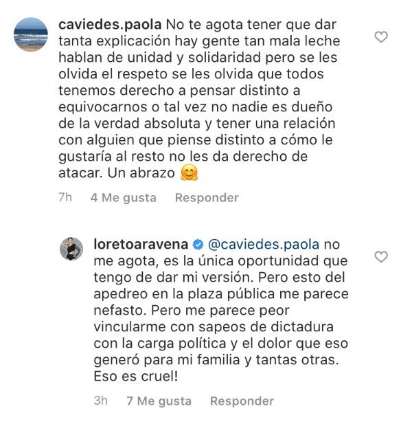 Loreto Aravena reacciona ante cuestionamientos por acusaciones de Héctor Morales.