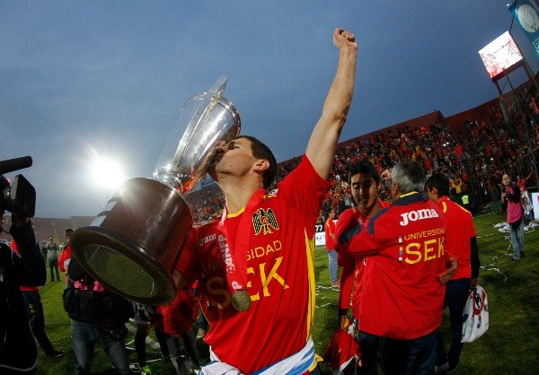 Diego Scotti, que anunció su retiro del fútbol, vivió sus mejores años en Unión Española, donde estuvo entre 2011 y 2015, consiguiéndo los títulos del Transición y Supercopa de 2013. Foto: Agencia Uno