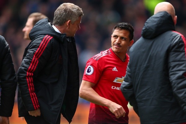 Solkjaer junto a Alexis Sánchez en el Manchester United (Getty Images)