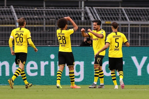 El Dortmund festeja ante el Hertha Berlín (Getty Images)