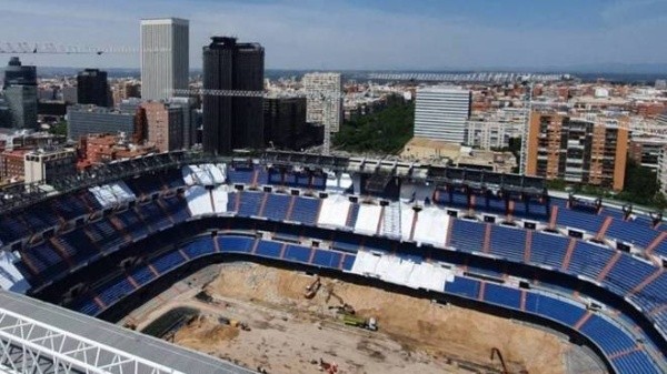 La vista aérea del estadio del Real Madrid. (Foto: Marca)